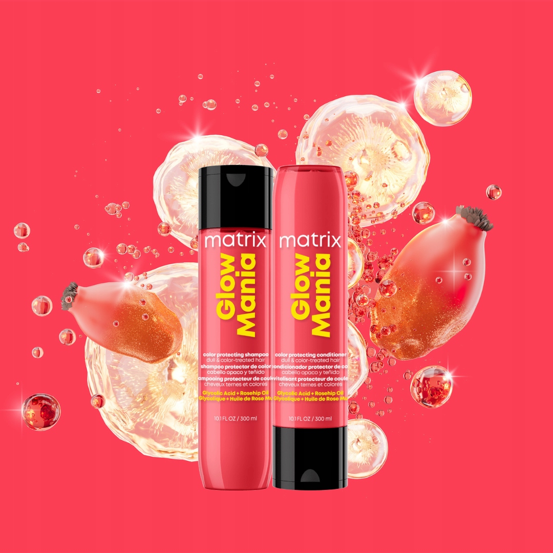 Matrix Glow Mania Szampon 300ml, Odżywka Ułatwiająca Rozczesywanie 300ml