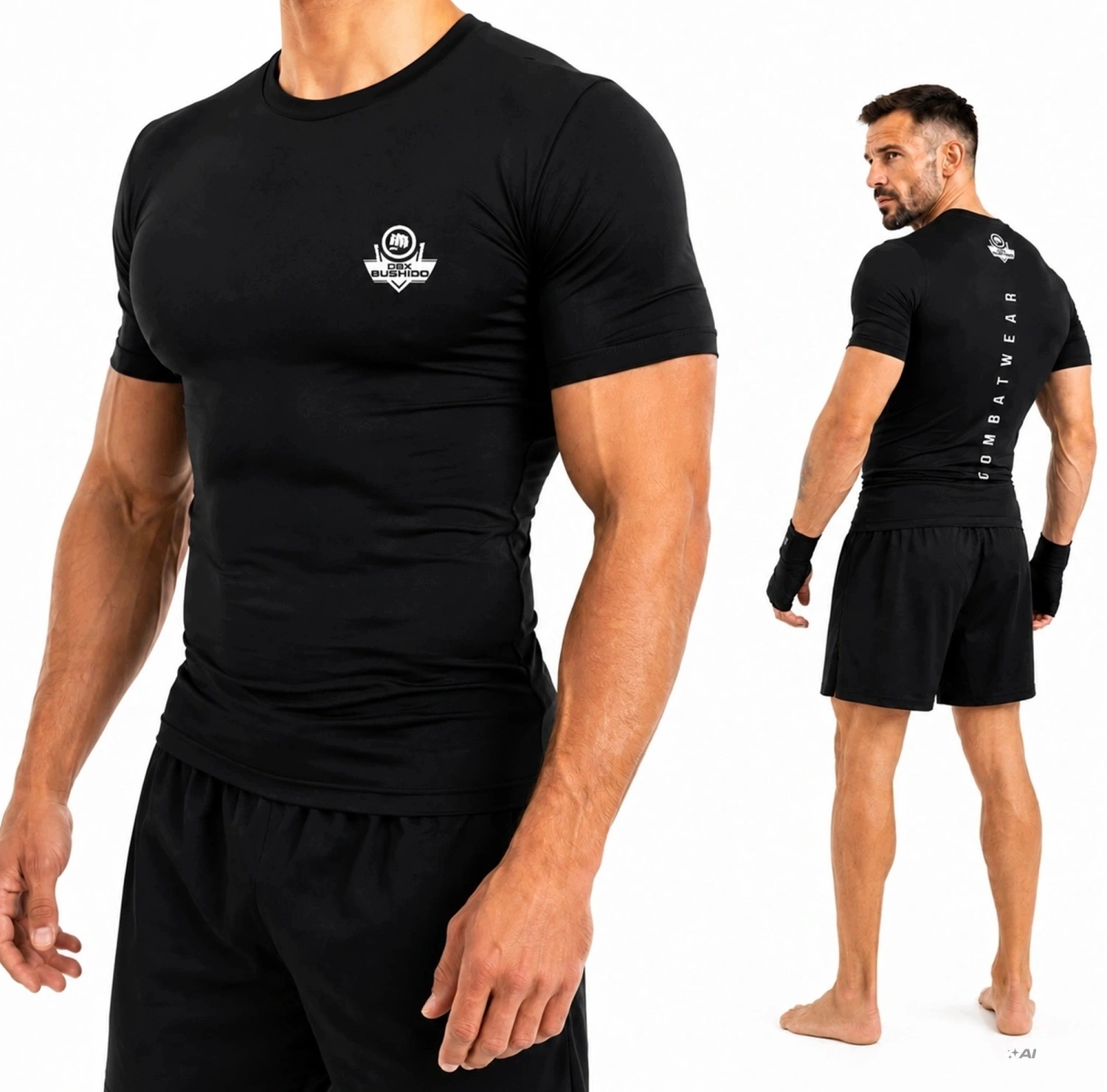 Koszulka kompresyjna męska czarna Rashguard Combatwear Dbx Bushido S