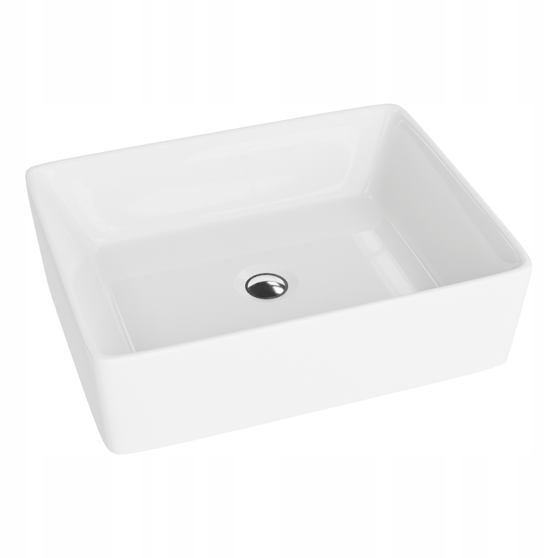 Umyvadlo na desku Alegranza z porcelánu, bílé, bez přepadu