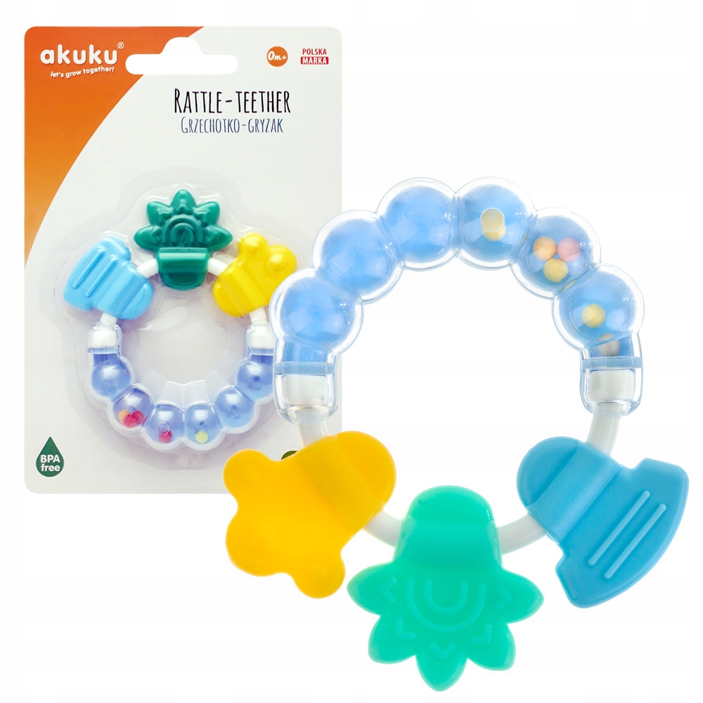 AKUKU Gryzak Grzechotka niebieska