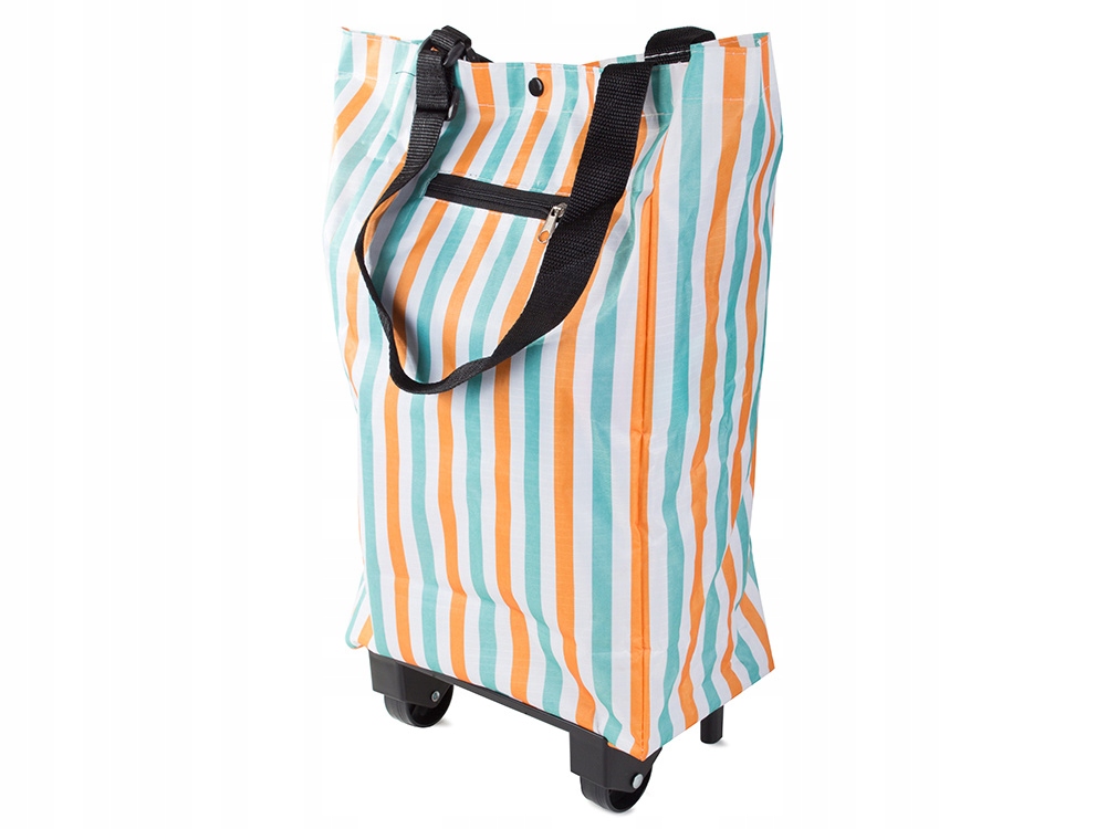 WÓZEK NA ZAKUPY TORBA ZAKUPOWA SKŁADANA Z KÓŁKAMI Marka inna