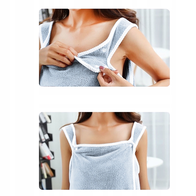 RĘCZNIK DAMSKI Z GUZIKAMI TUNIKA DO SAUNY SPA SZLAFROK PAREO KILT NIEBIESKI Marka inna