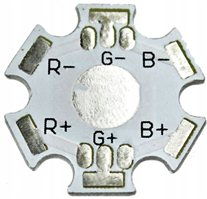PODSTAWKA BAZA PCB STAR podstawa do DIOD POWER LED RGB 6 - PIN 2 SZTUKI Stan opakowania oryginalne
