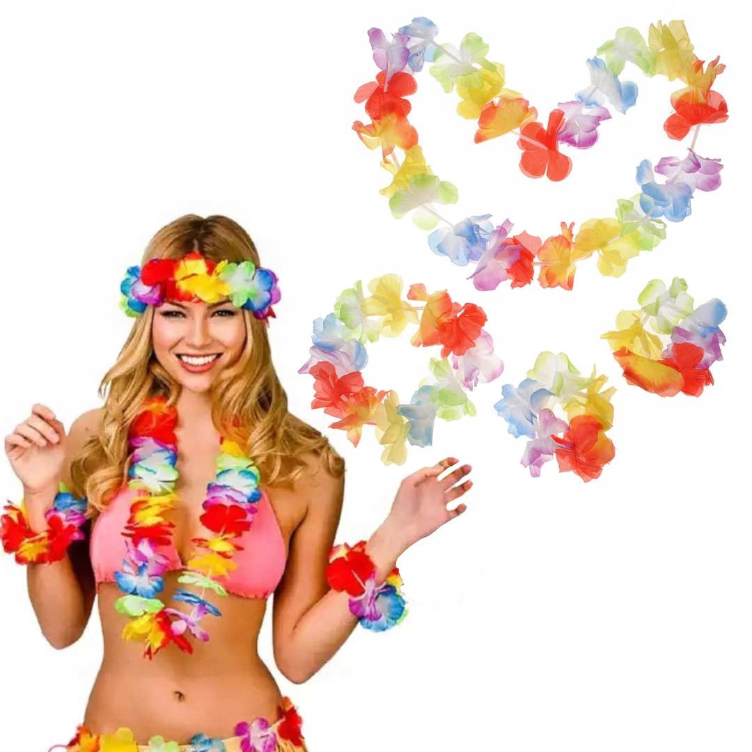 ZESTAW HAWAJSKI aloha OPASKI NA GŁOWĘ ręce