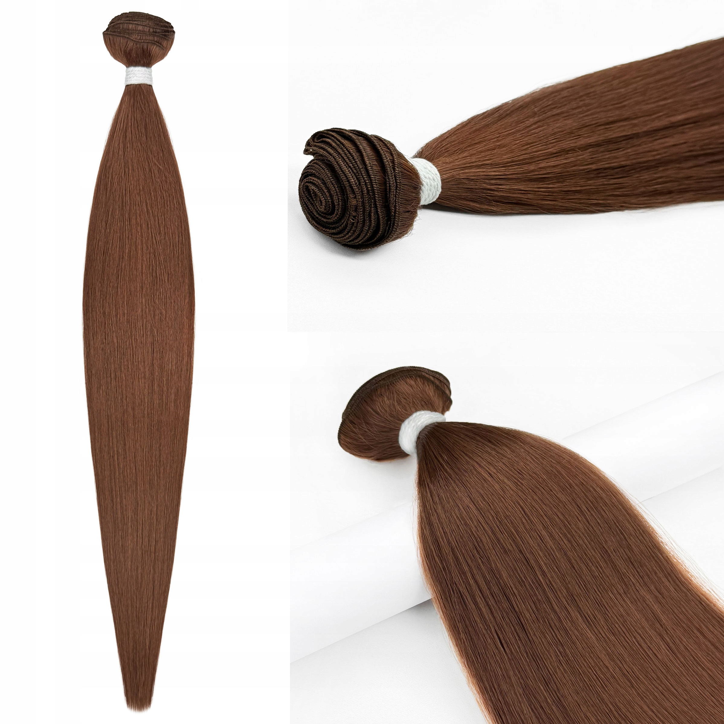 Syntetické vlasy na Bioproteinové pásce Rovné 150g60cm Bronz Teplá páska
