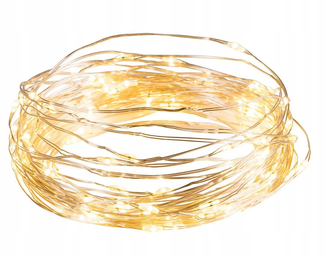 

Lampki Na Druciku Mikro Ciepłe 60LED Baterie