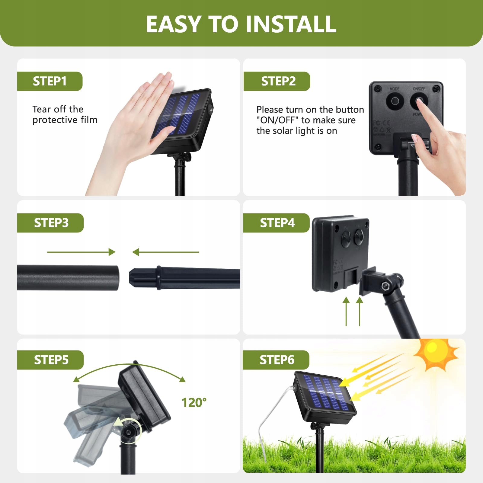 SOLAR LAMPKI OGRODOWE 2X12M 120 LED IP65 WODOODPORNE — miniatura 7