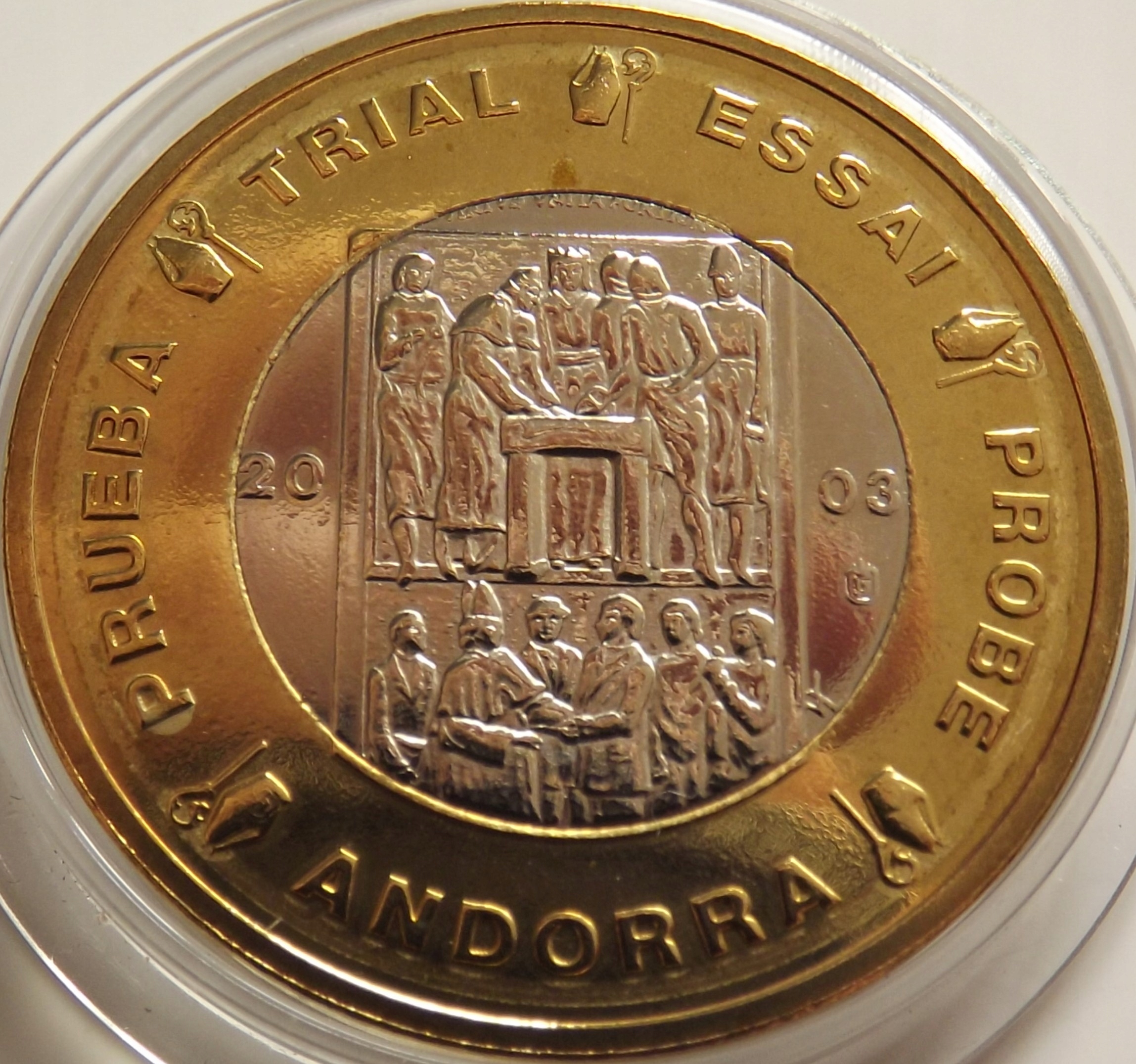 Andora 1 Euro Próba 2003 SPECIMEN st. UNC-