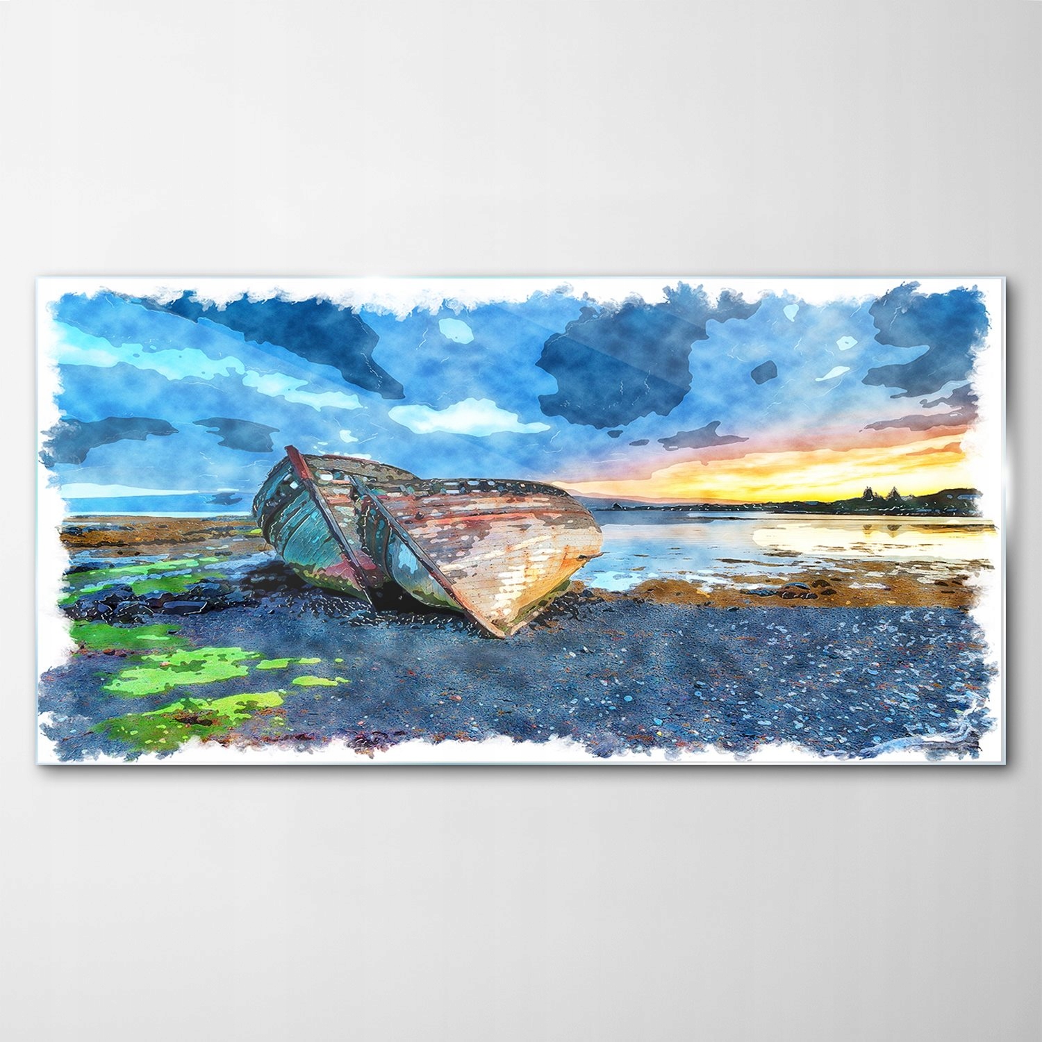 Obraz na skle Dekor Východ slnka Pobrežie 100x50