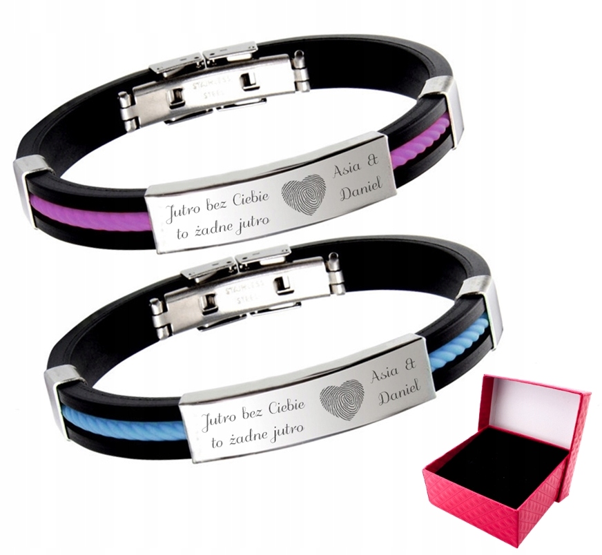 

Bransoletki dla Pary z Grawerem stal Szlachetna