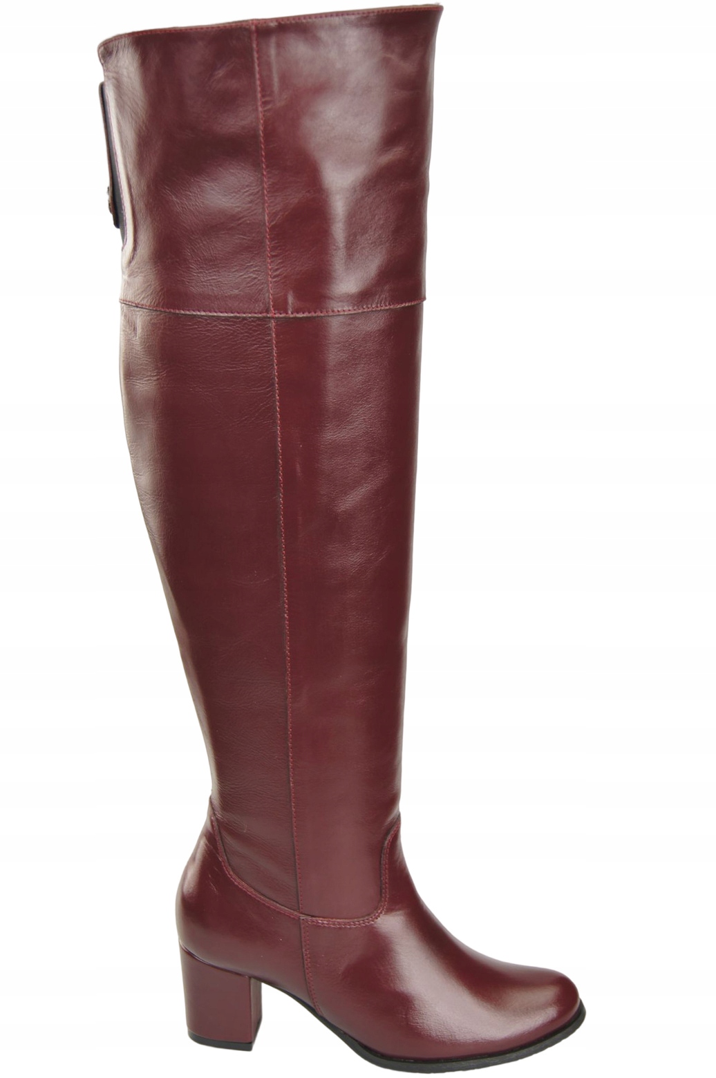 Buty Kozaki za Kolano skóra Bordowe 190 ElitaBut
