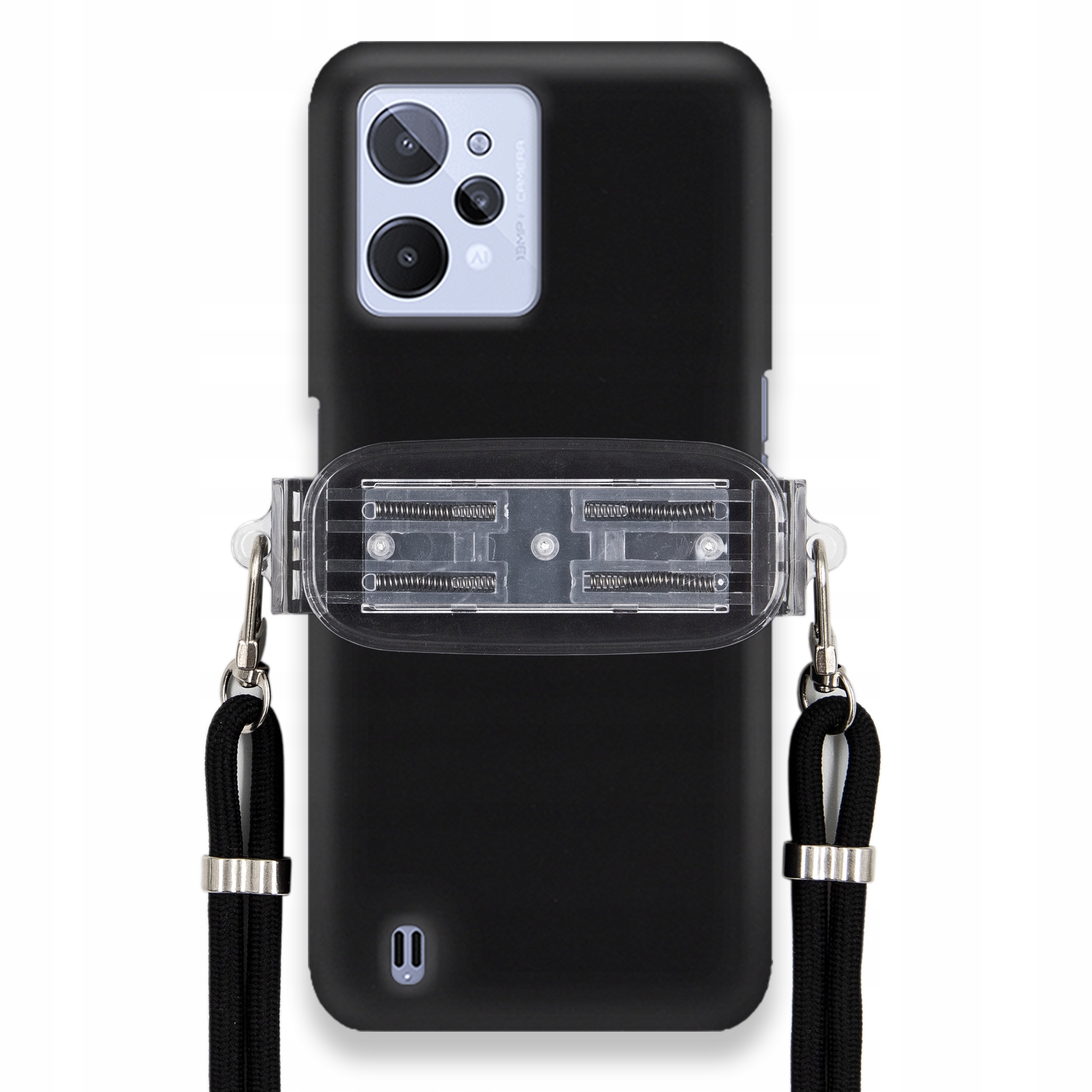 Pouzdro Pro Realme C31 Smooth Case Ochranný Univerzální Držák Černá Šňůrka