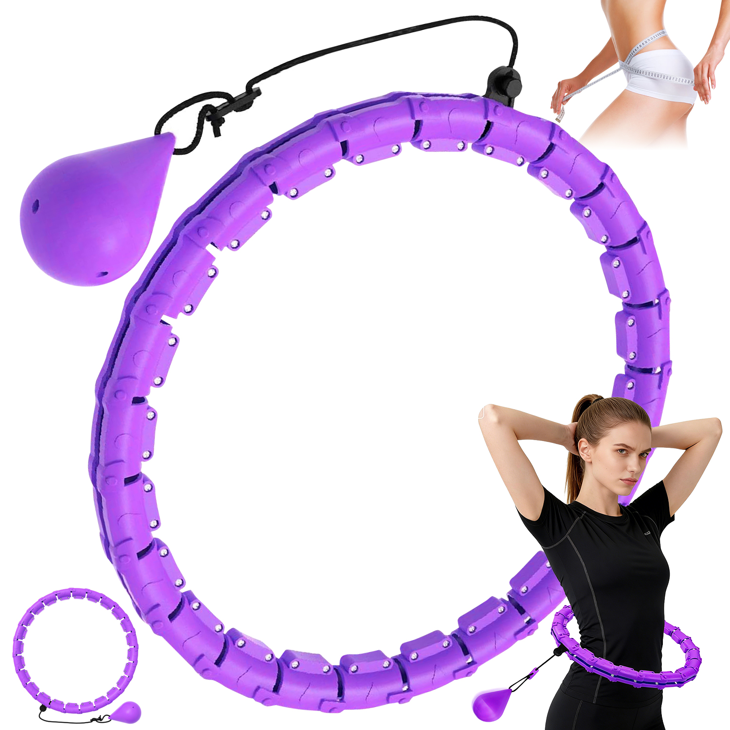 Hula Hop Z Obciążeniem Modularny Demontowalny Dla Dorosłych Do Fitnessu