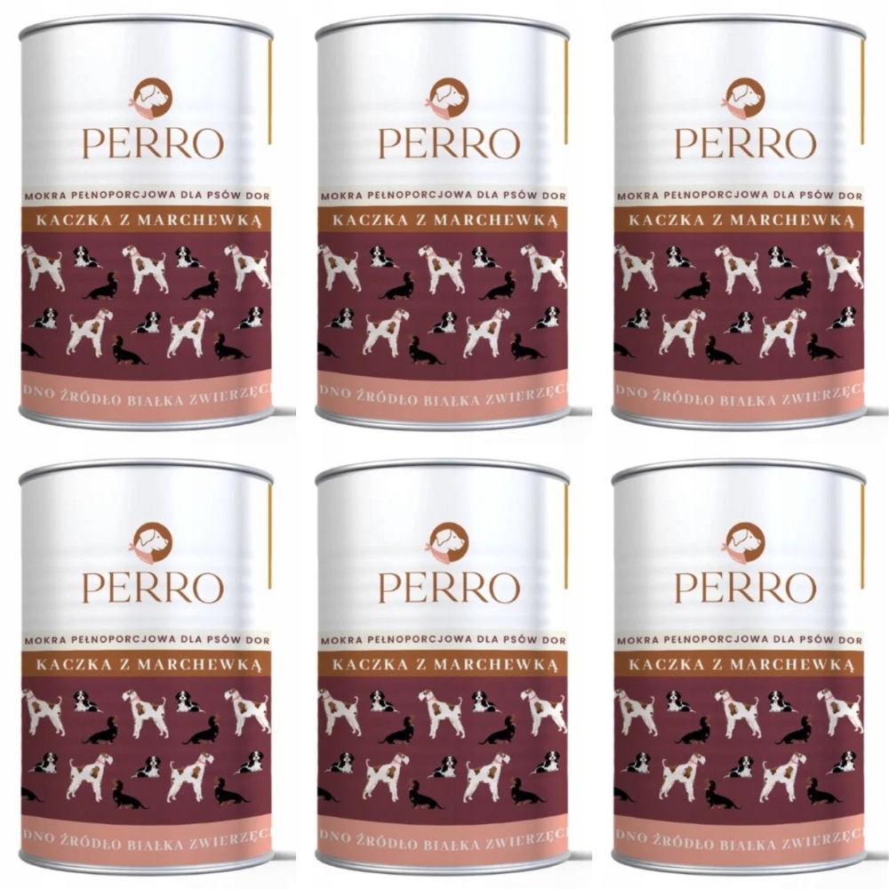 Vlhké krmivo Perro Kachna s mrkví 6 x 400g