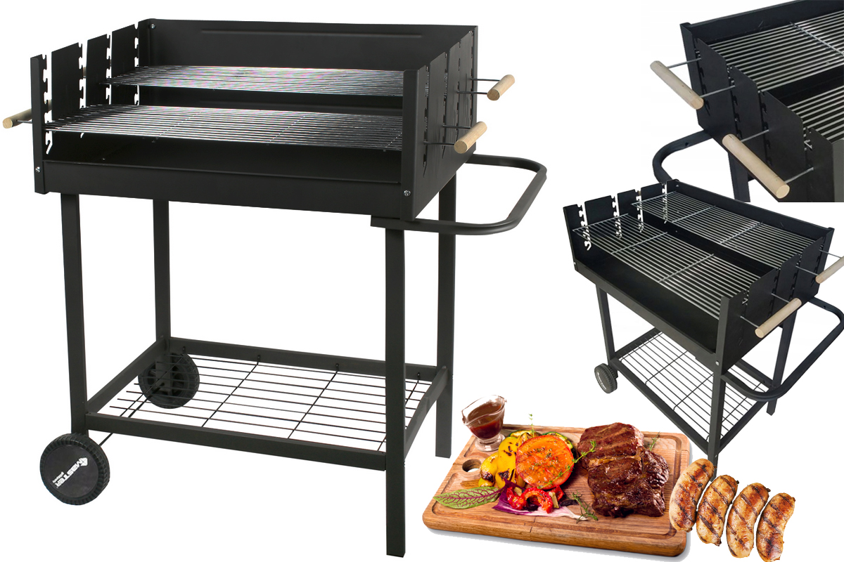 Grill Prostokątny Dla Profesjonalistów MG648 Ogrodowy Ruszt Stal Chromowana-Zdjęcie-0