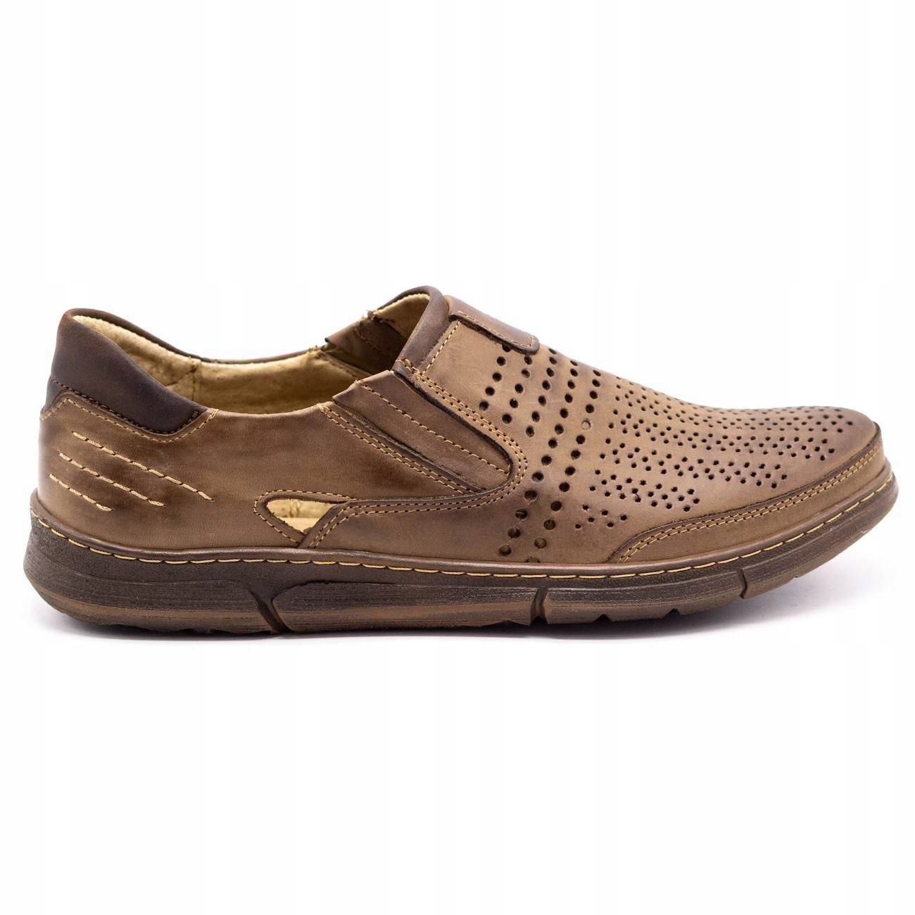 

Buty męskie skóra na lato J51 brązowe 45