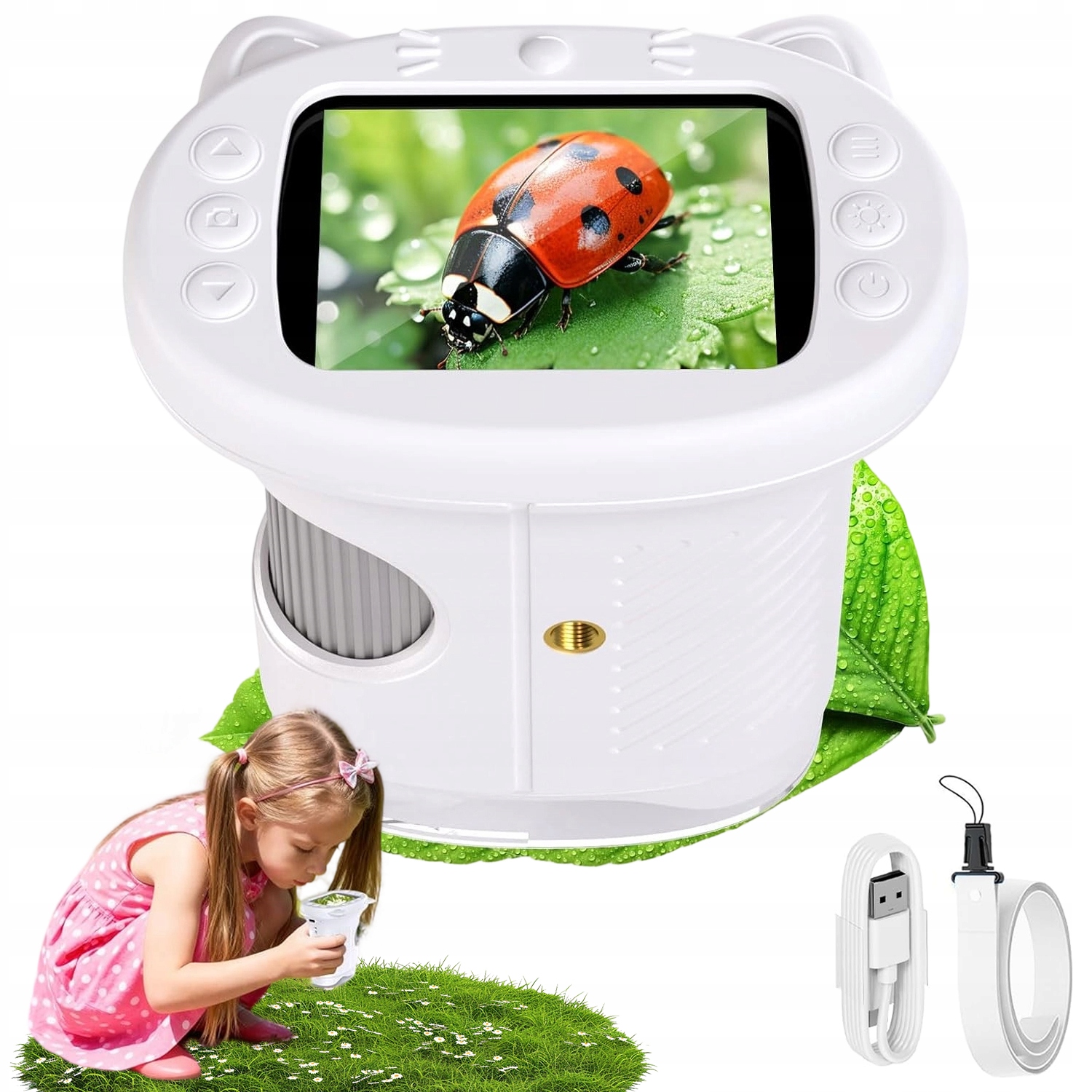 1000 X Digitální Kapesní Optický Mikroskop Pro Děti, Led, Nastavitelný, 2 Mp