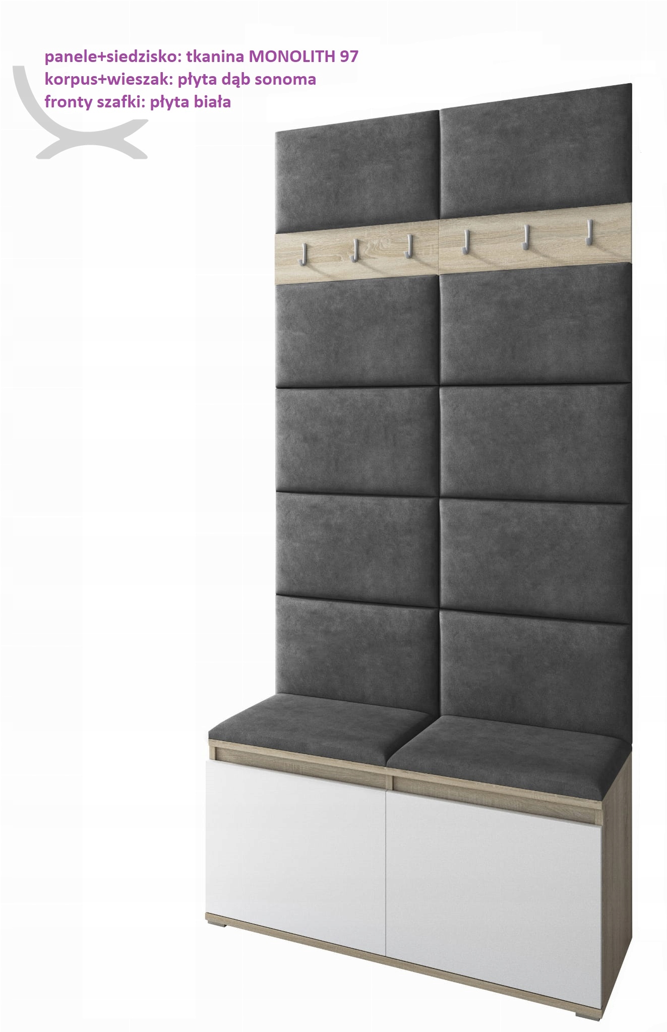 GARDEROBA DO PRZEDPOKOJU panele tapicerowane NOE Kod producenta 172