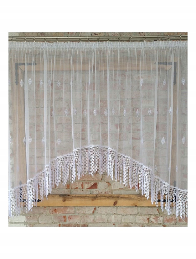 Hotová záclona 400x180, grek-ornamencik, oblúk, guipure 30 cm