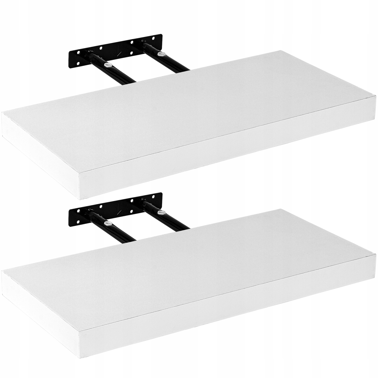2x Biała Półka Naścienna Wisząca Z Ukrytymi Mocowaniami Volato 80 CM