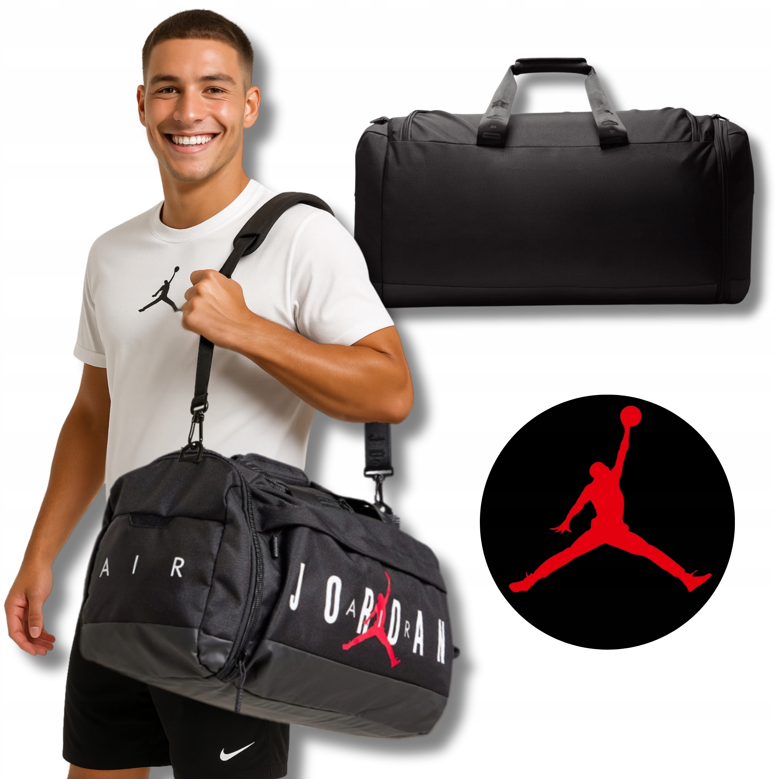 Jordan turistická tréninková taška černá s logem Jumpman S 36 l