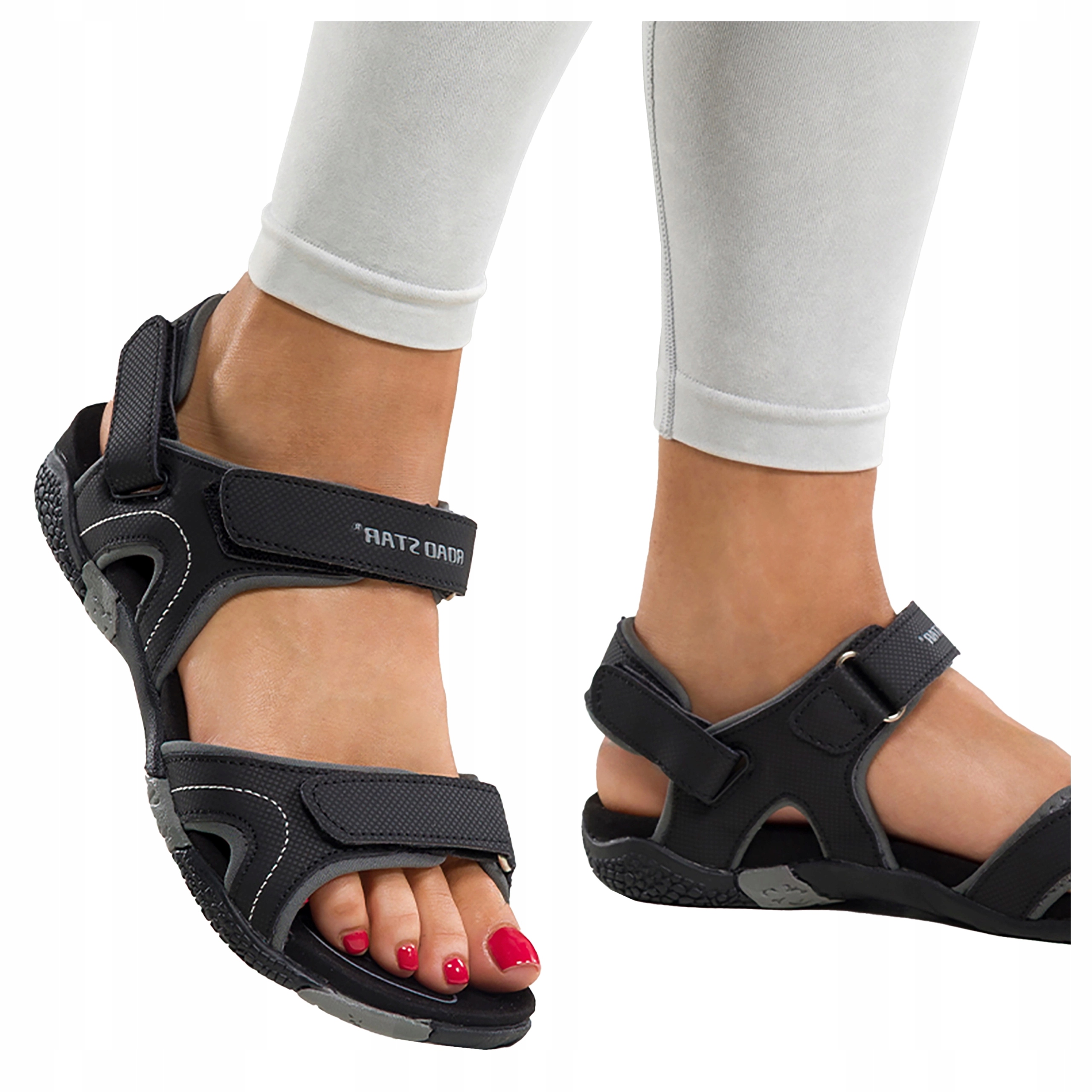 Sportowe Sandały Damskie Trekkingowe Przewiewne Lekkie Miękkie r 39