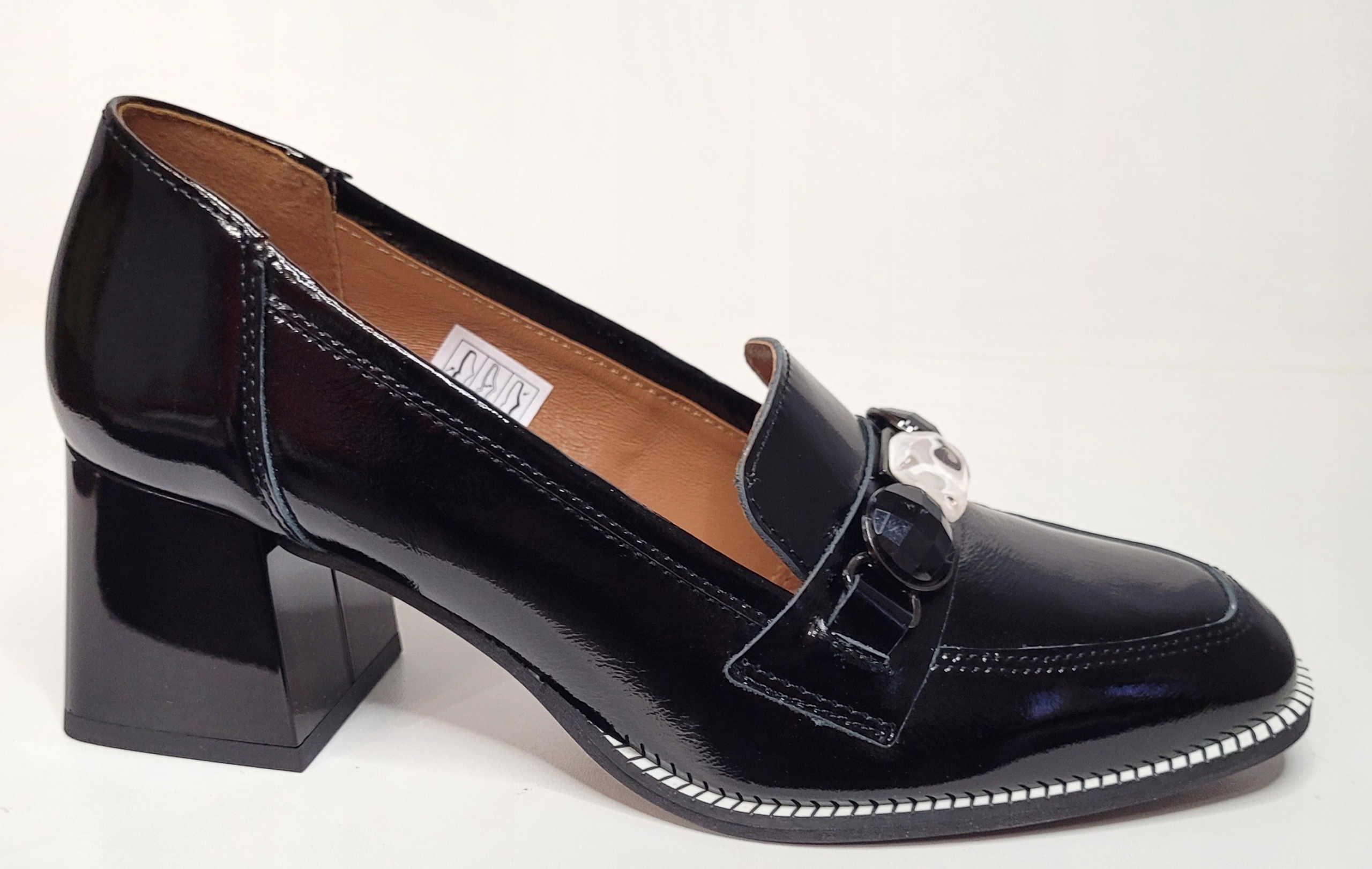 Gamis 7008 Elegantní černé polobotky s ozdobou, velikost vel.