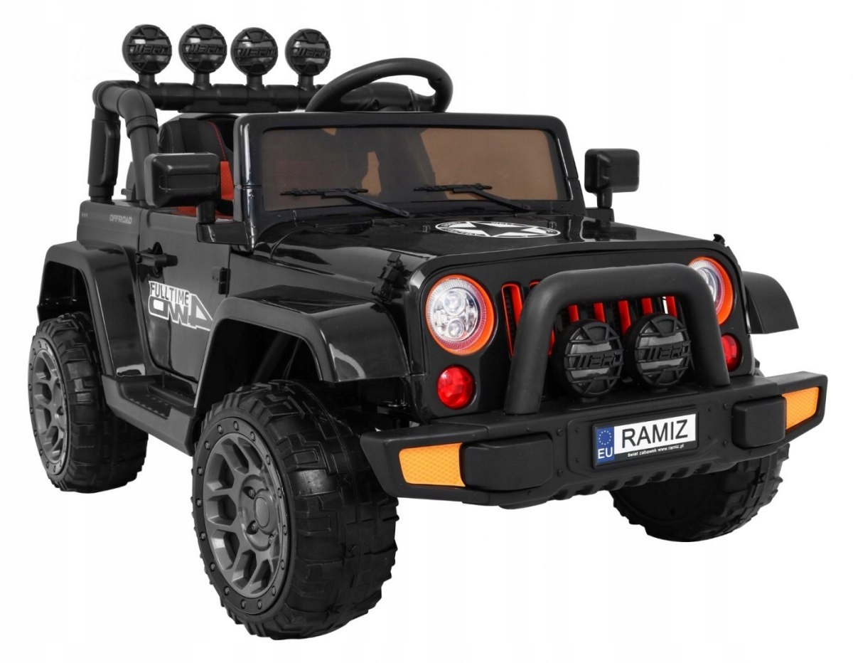 Autko na akumulator Jeep samochód Pilot Miękkie koła Eva Skóra 4 silniki