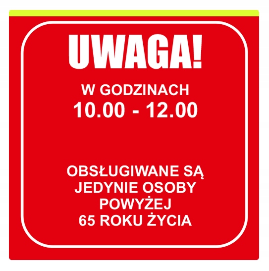 Tabliczka Informacyjna 20cm Obsługa Seniorów