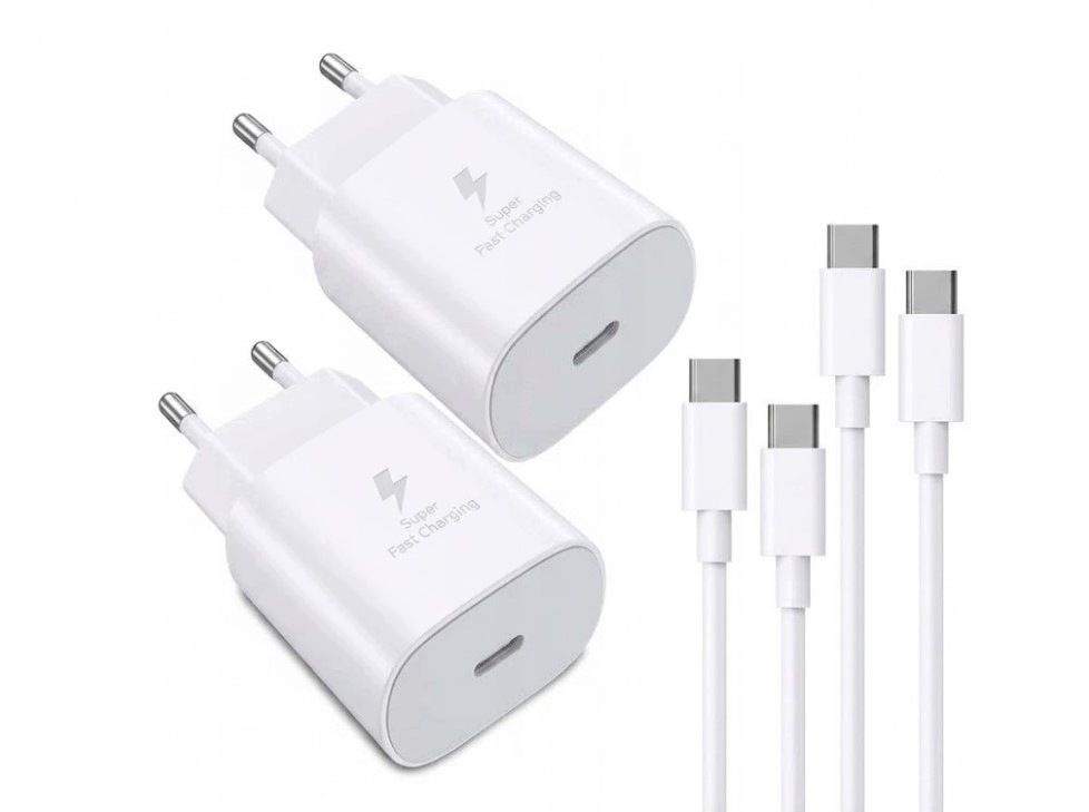 Sada 2 Nabíječek Usb-c 25W Pro Samsung Galaxy, Bílá