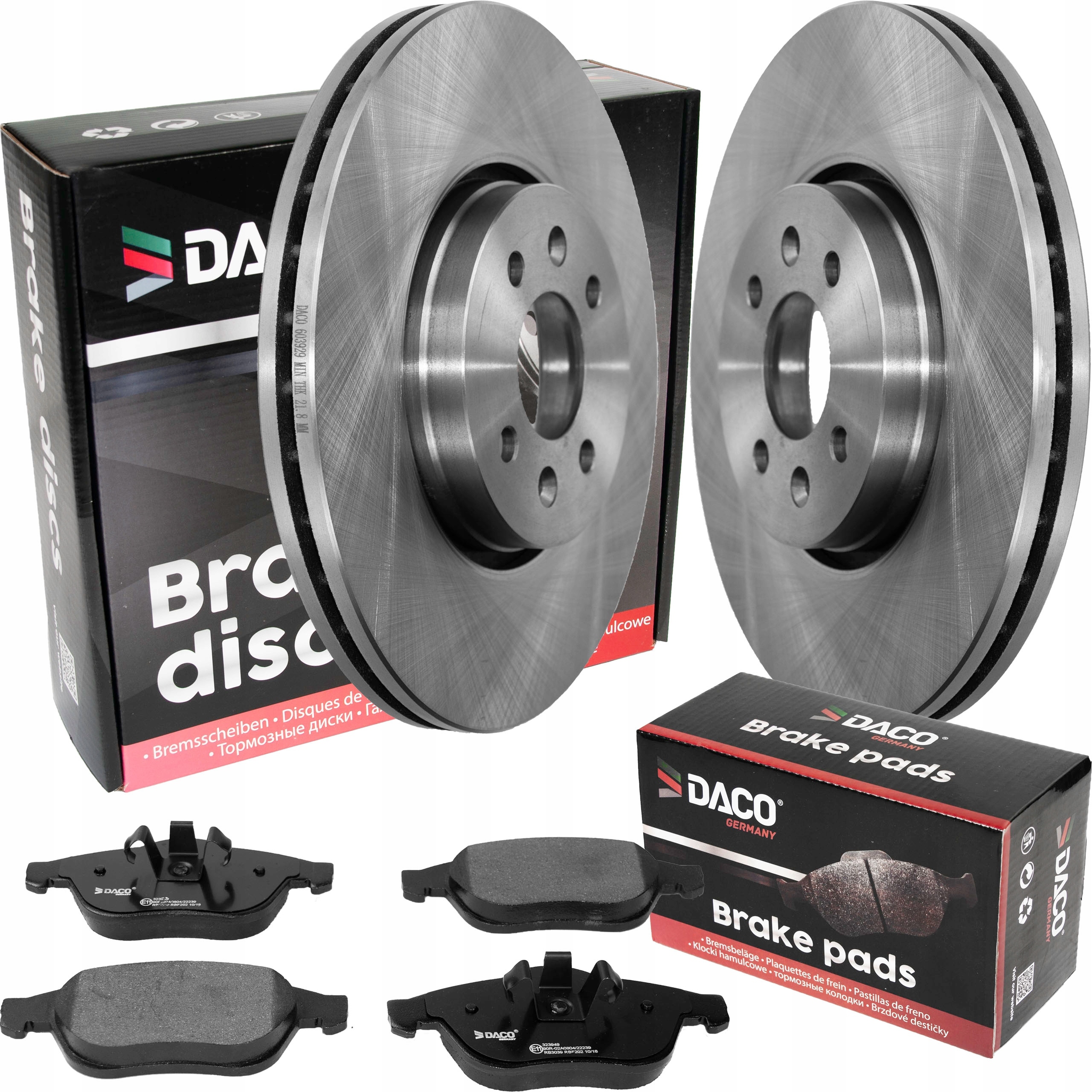 Диски и колодки передние DACO Renault Scenic II