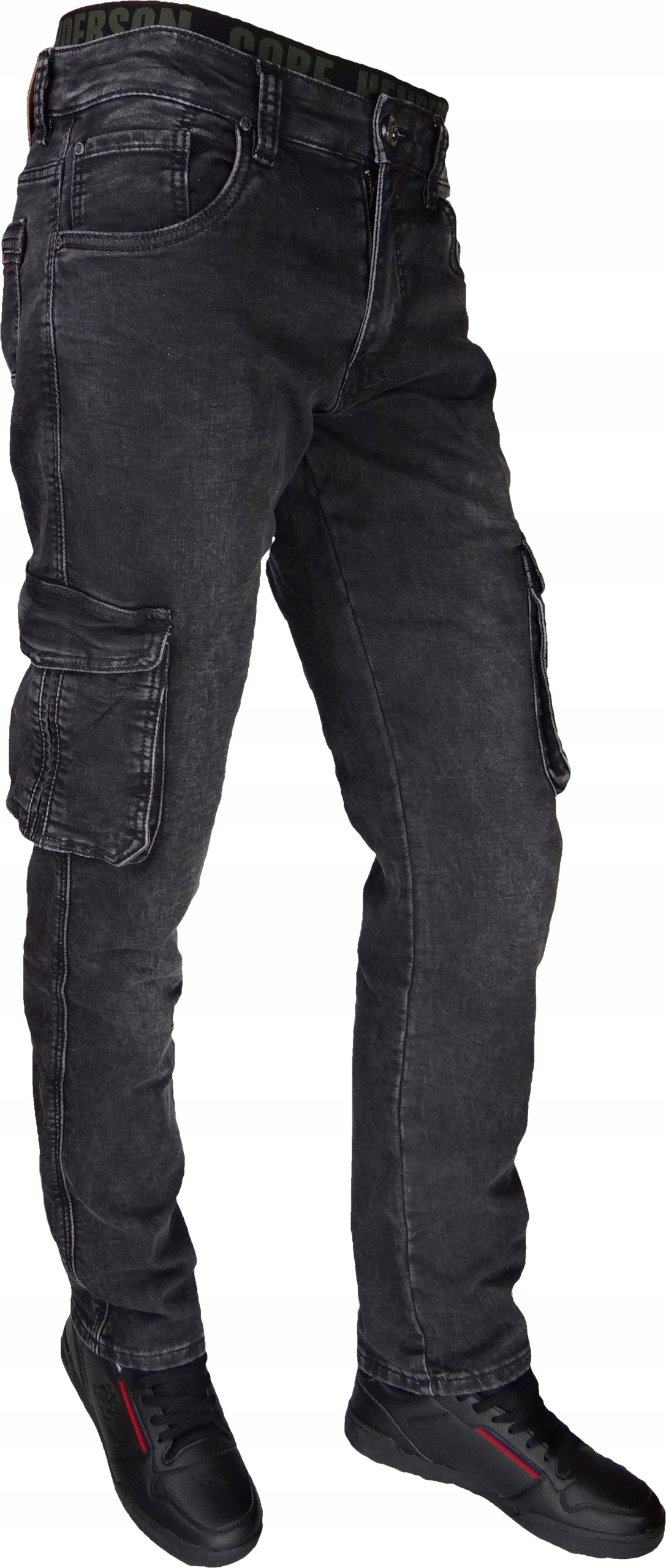 Spodnie Bojówki ST 37 CZARNE Zdekatyzowane Elast. Kieszenie Różne Rozmiary Materiał dominujący bawełna