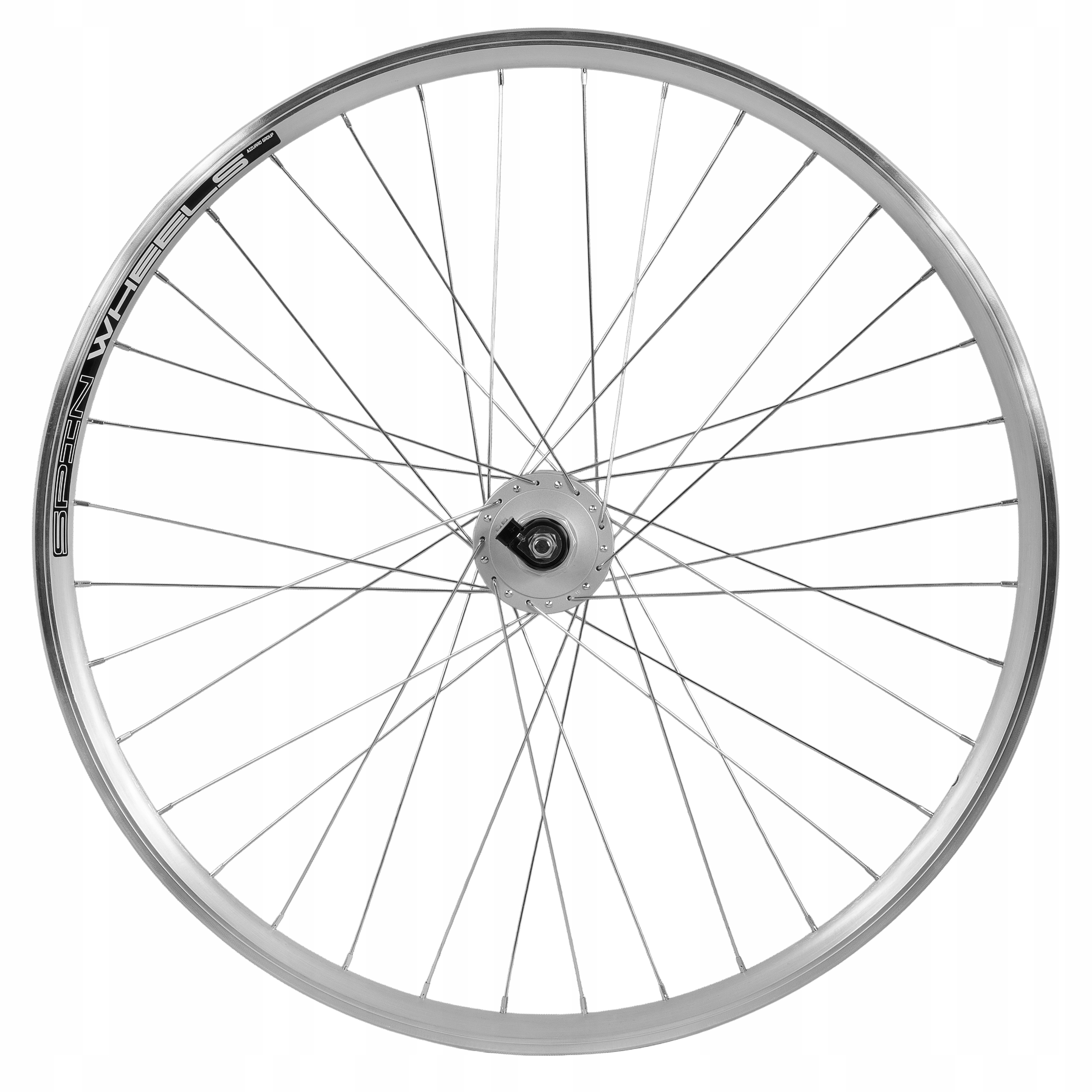 Koło rowerowe przód 28 cali przednie Prądnica Shimano 3W Srebrne Stożkowe