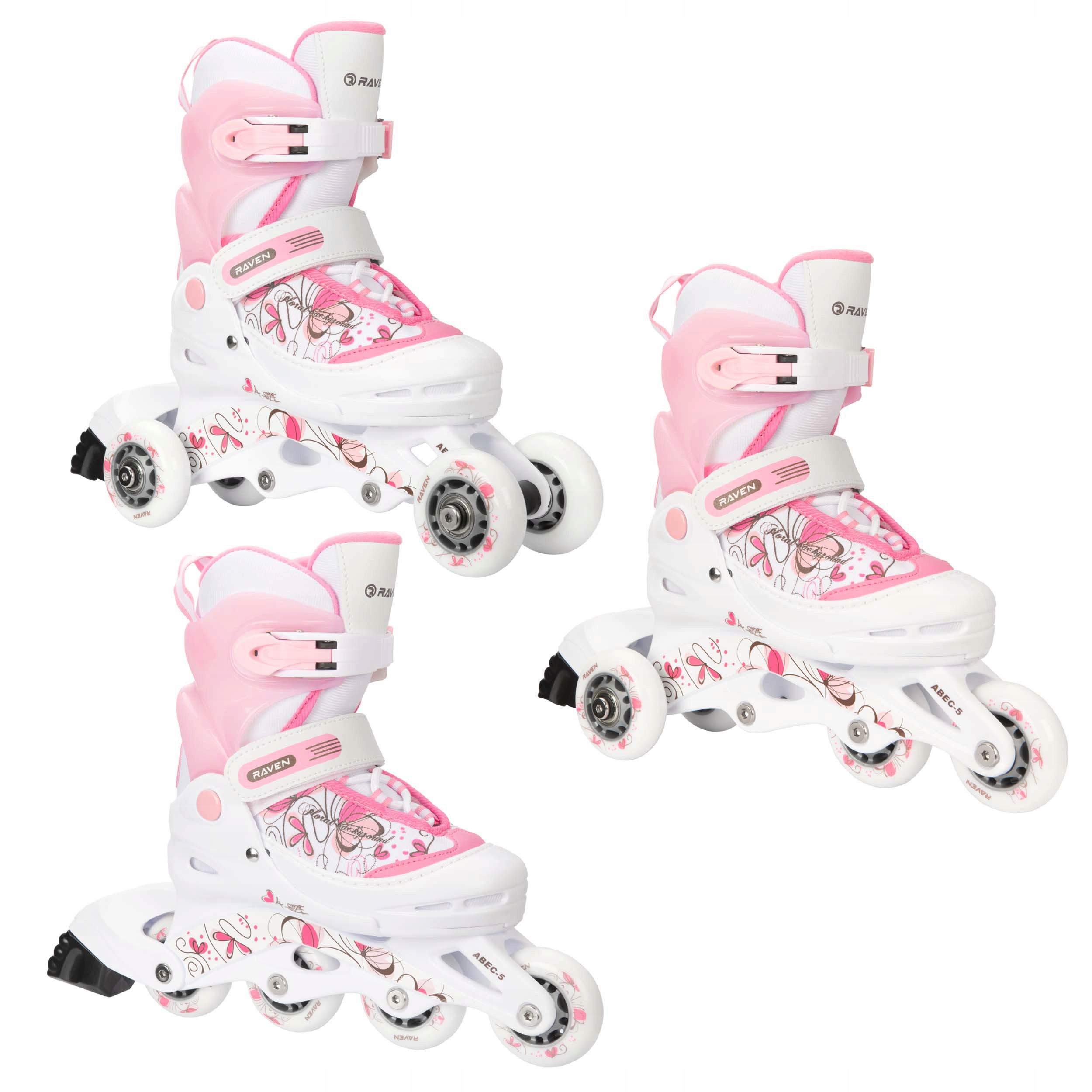 

Rolki Wrotki 3w1 Raven Laguna White/Pink 30-33