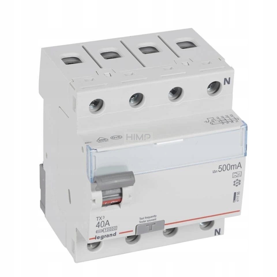 Wyłącznik różnicowoprądowy 4P 40A 0,5A typ A P304 TX3 Legrand