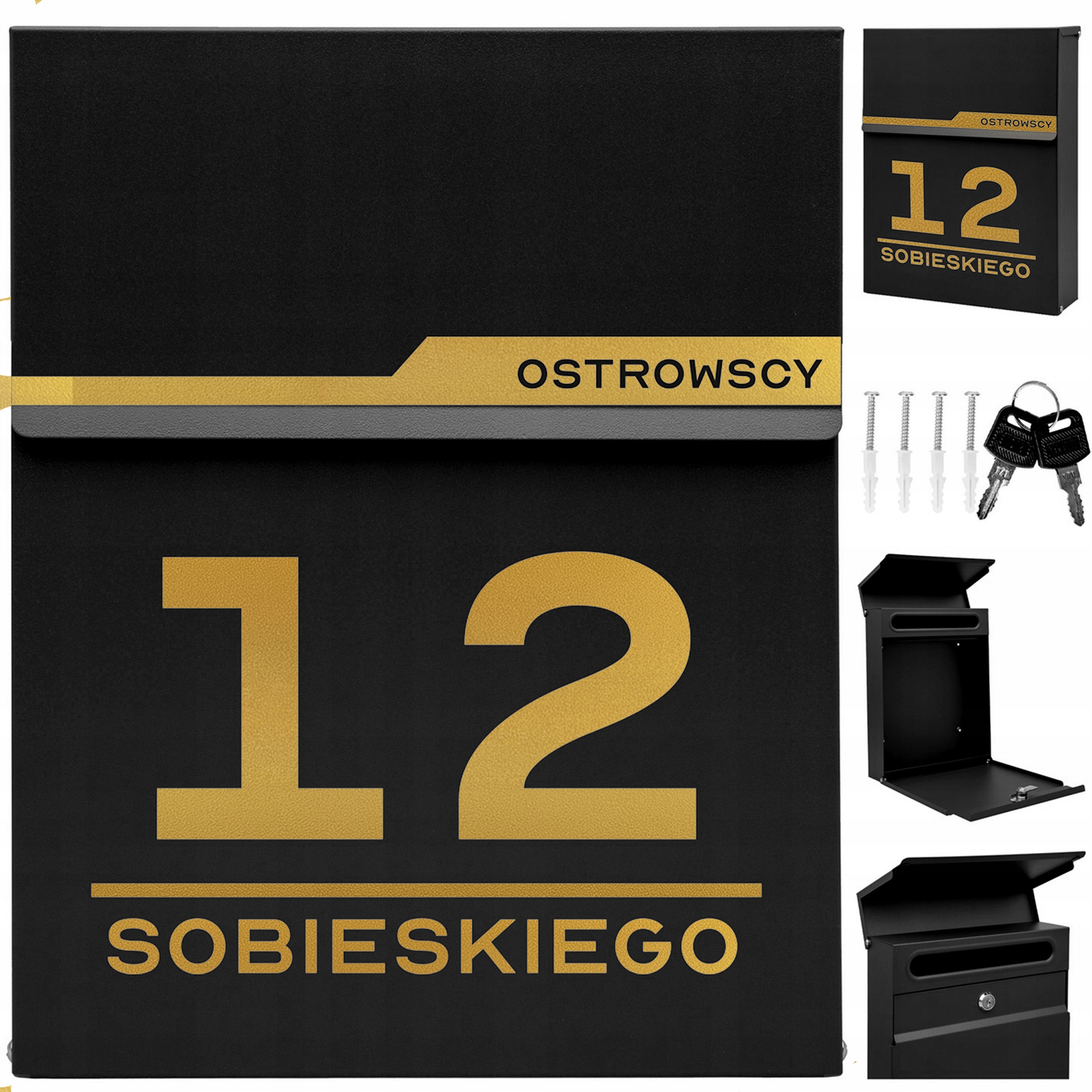 Černá Poštovní Schránka S Adresou Číslo Domu, Personalizovaná