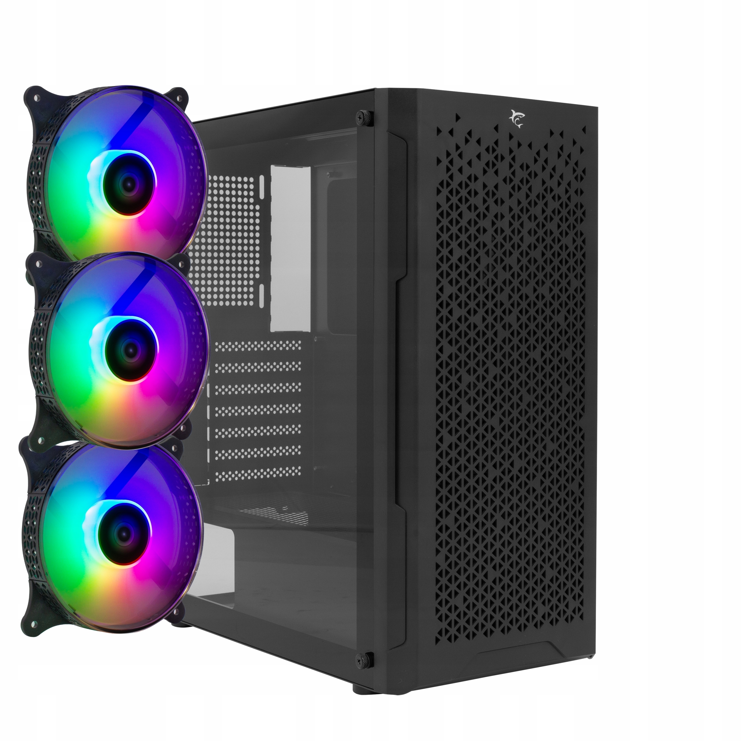 Herní Skříň White Shark Bullet Black+ s 3x Rgb ventilátorem