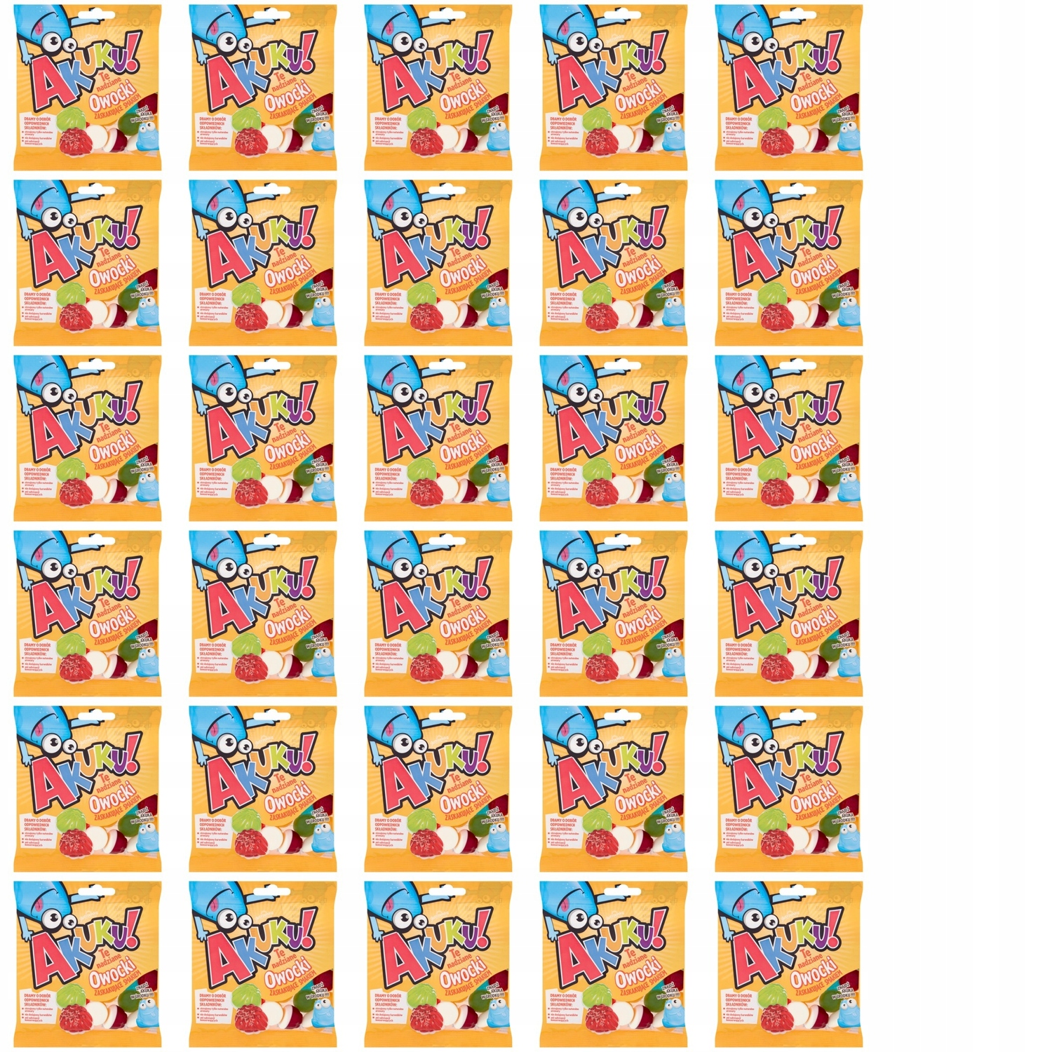 30x 90g Akuku te nadziane owocki żelki Karton