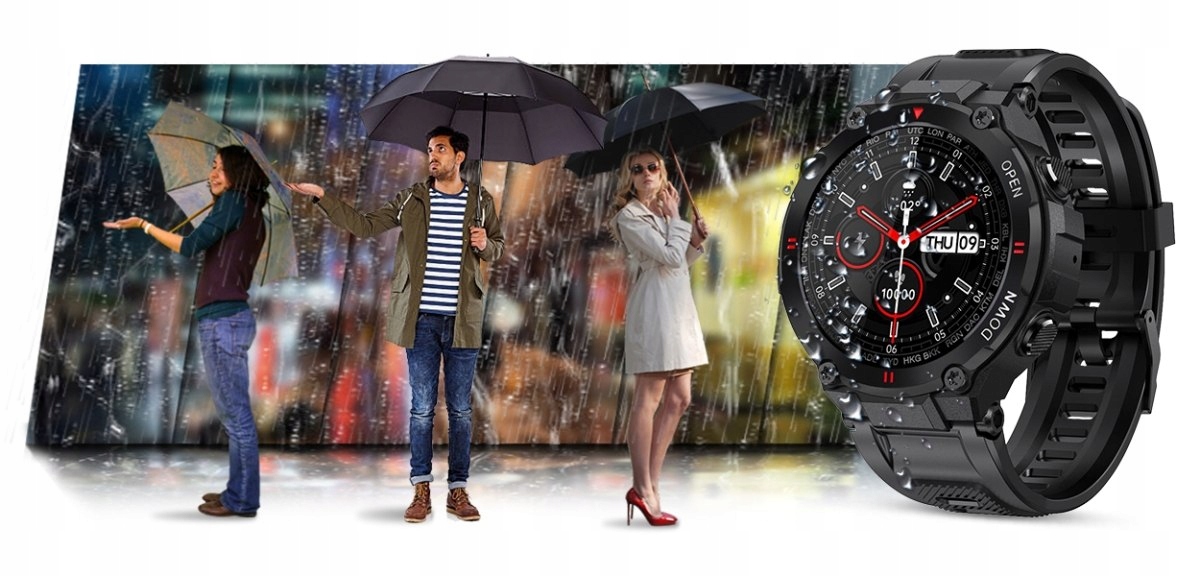 SMARTWATCH ZEGAREK SPORTOWY DOTYKOWY MĘSKI CZARNY DLA CHŁOPCA NA KOMUNIE Kolor koperty czarny