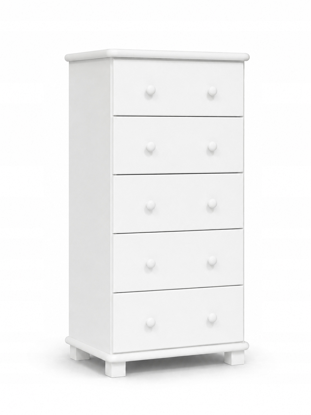 Komoda Dřevěná Skříňka Bílá 60X120X42 Borovicová Zásuvky KN22