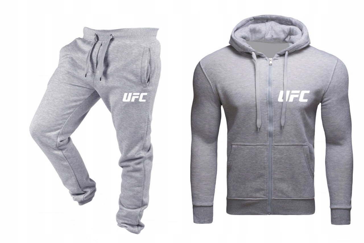 Tepláková Souprava Teplákovka Ufc Pánský Rozepínací Šedý XXL