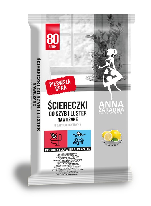 

Ściereczki Nawilżane do Szyb i Luster 80szt Anna