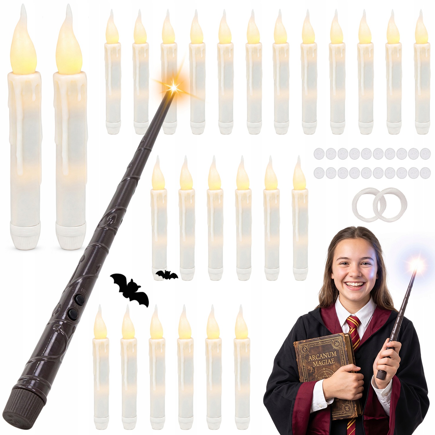 Ozdobné Led Svíčky 24 Ks S Hůlkou A Hůlkou Pro Zdobení Oken