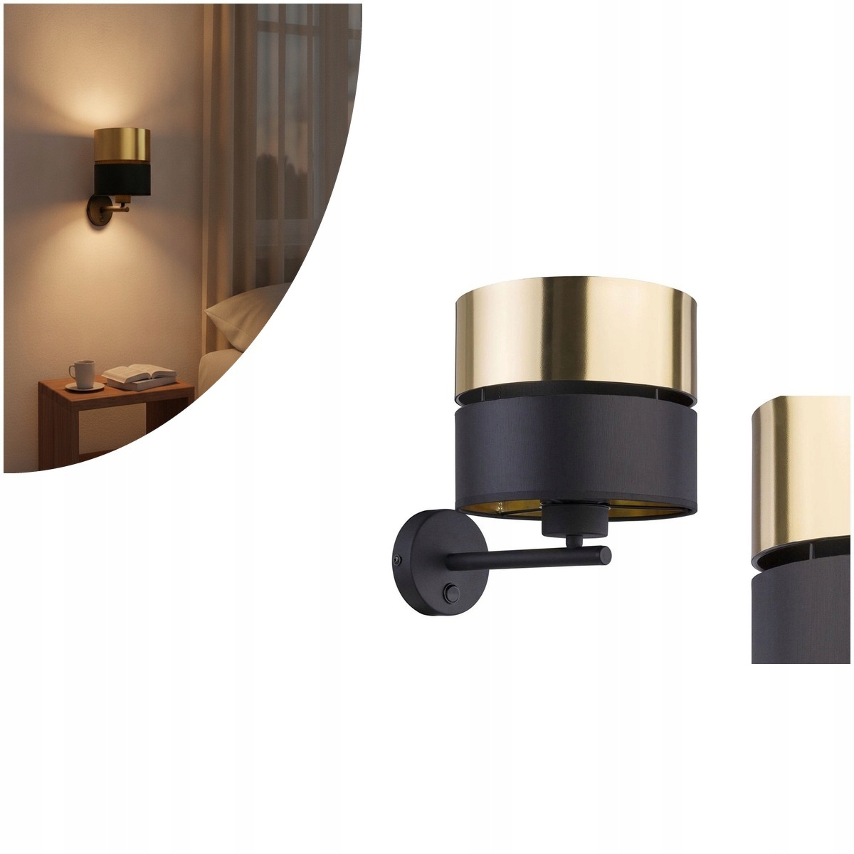 Nástěnné svítidlo Hilton Black/gold 4344 Tk Lighting