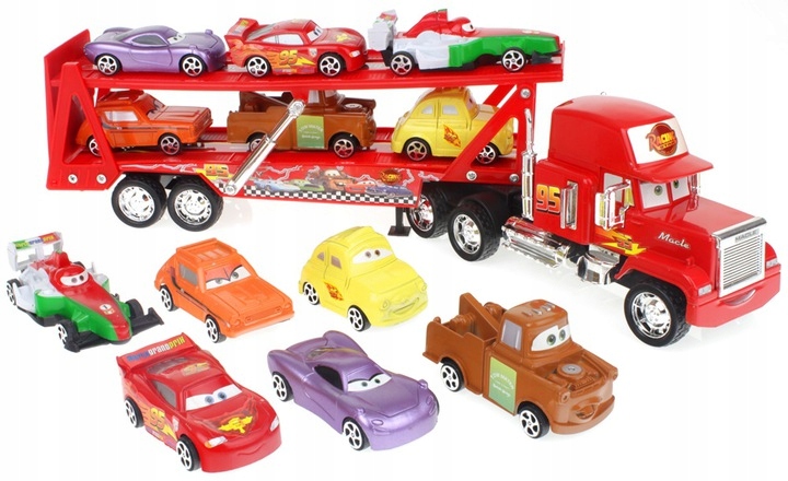 Duża Laweta Maniek 6 Autek Samochód Tir Cars Auta Zygzak Napęd Frykcyjny