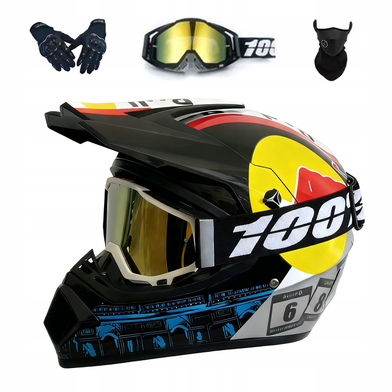 Helma Na Elektrickou Koloběžku Cross Enduro Quad Bmx Helma Brýle Rukavice L