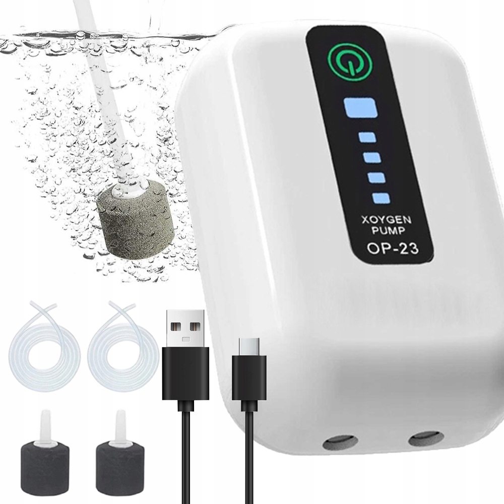 Levně Přenosná Vzduchová Pumpa Do Akvária S Regulací Výkonu 2X 1.5 L/h 2 W