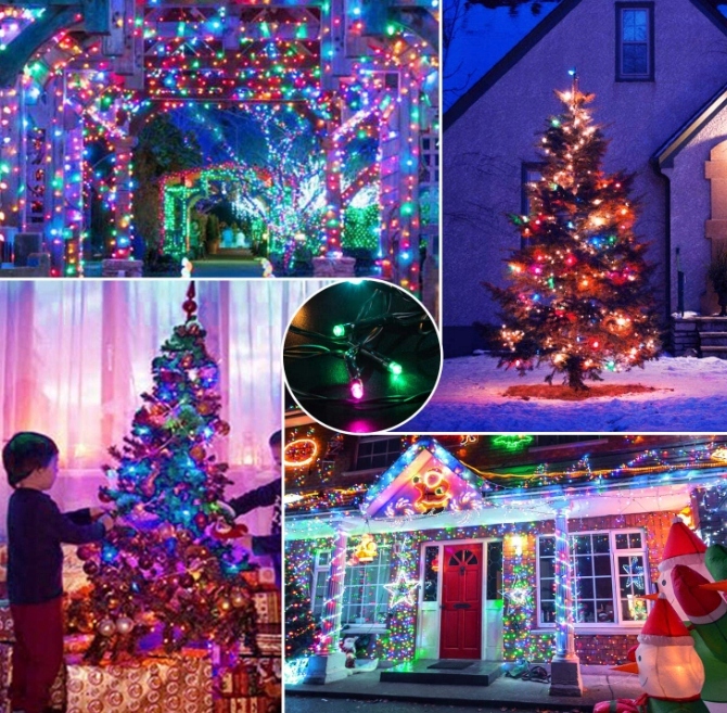 LAMPKI CHOINKOWE 500 LED ZEWNĘTRZNE WEWNĘTRZNE ŚWIATEŁKA STAŁE MULTIKOLOR Liczba lampek 301 - 500