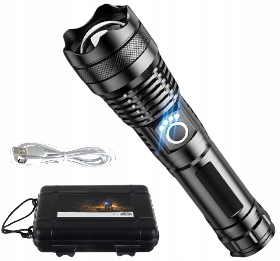 

Mocna Latarka Taktyczna Led Wodoodporna Zoom Usb