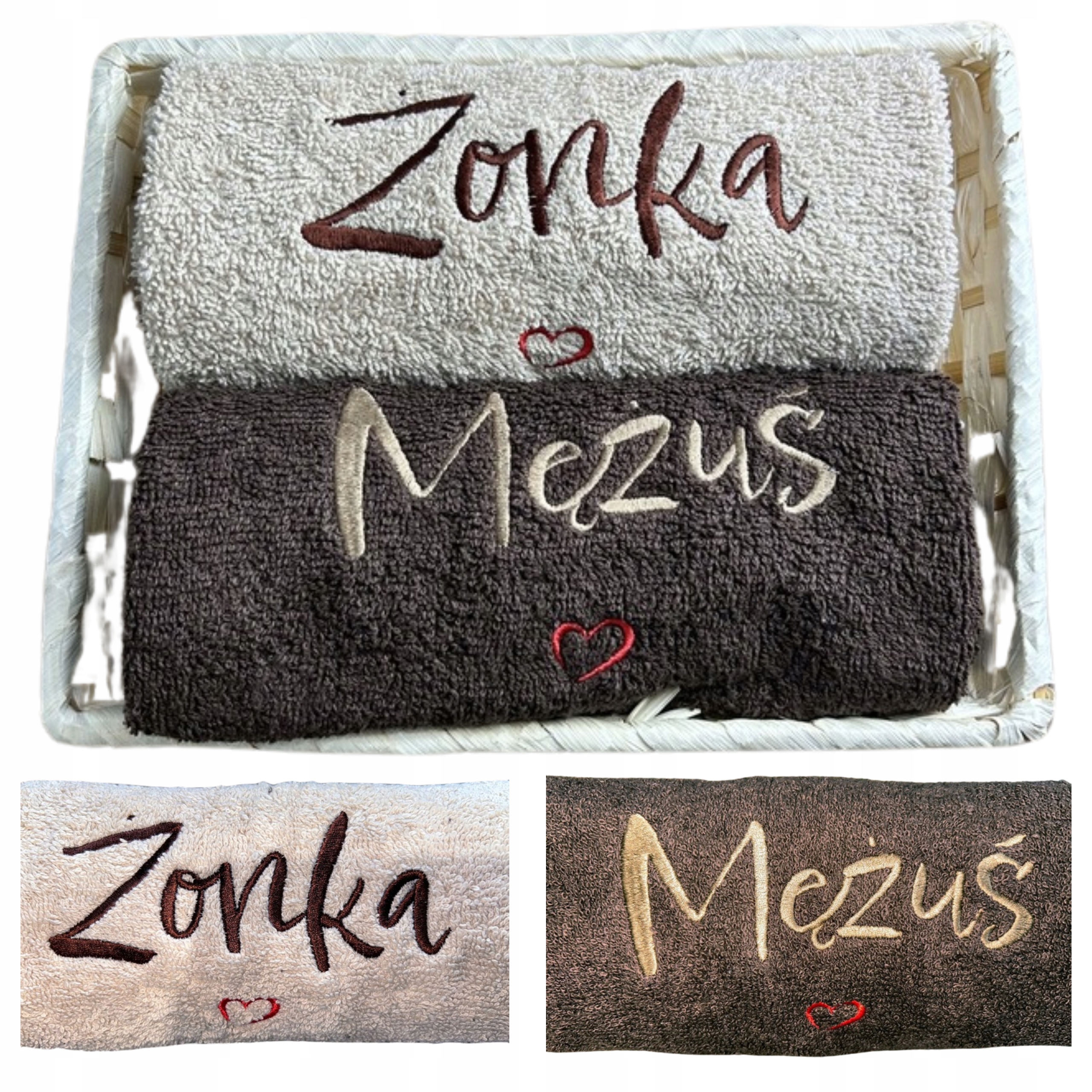 Komplet Ručníků Jako Dárek Manžel Manželka Dárek Na Svatba Ručníky 50x100 cm